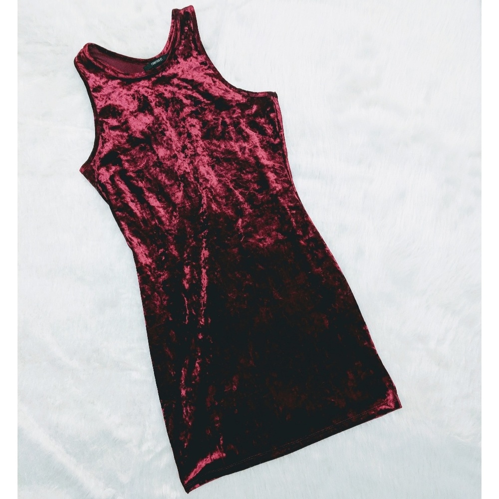 Crushed velvet mini dress